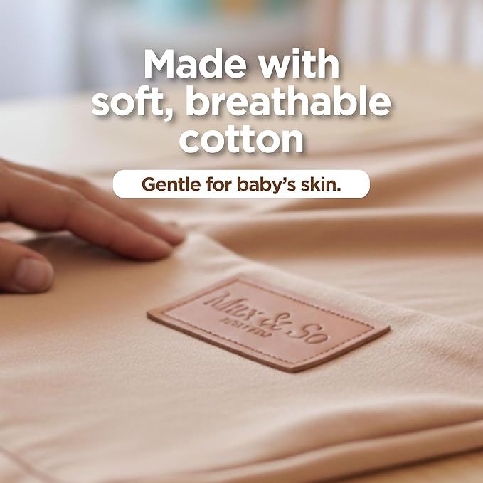 Baby Wrap Carrier - Premium Cotton Baby Carrier Wrap for Newborn to Toddler- Infant Carrier- Baby Holder One Size Fits All with Front Pocket(Beige) by Max&so
