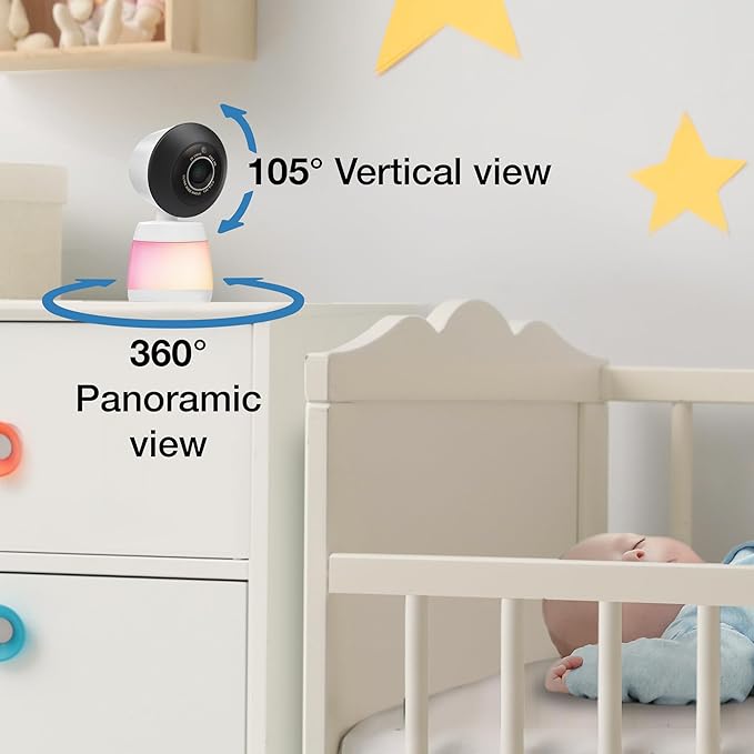 VTech 2-Cameras Smart WiFi Baby Monitor, 2K CMOS Sensor Camera, 5.5-inch HD IPS Screen, Split-Screen, Clear Infrared Night Vision, Pan-Tilt, 24x Zoom, 2-Way Talk, Free App: Smart HD Plus Twin