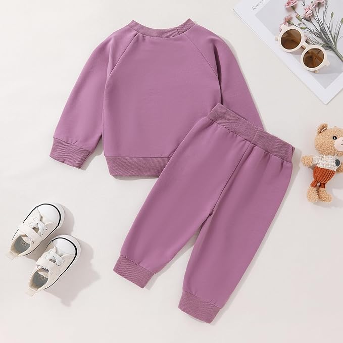 Fall Outfit for Toddler Boy Girl Long Sleeve Bear Sweatshirt Pant Sets Winter Pullover Clothes