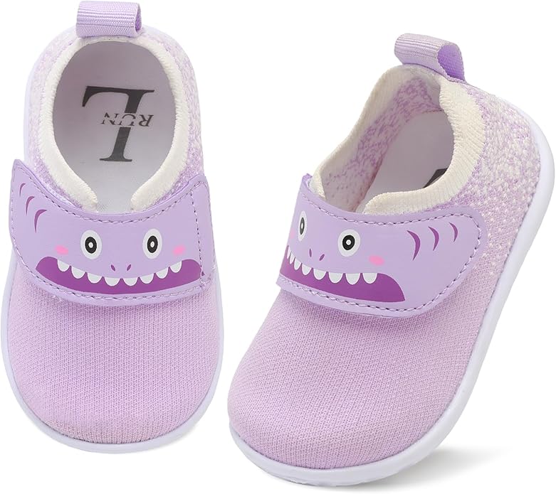L-RUN Baby Shoes Boys Girls First Walking Shoes Infant Sneakers Toddler Crib Shoes Lightweight Breathable Non-Slip Soles