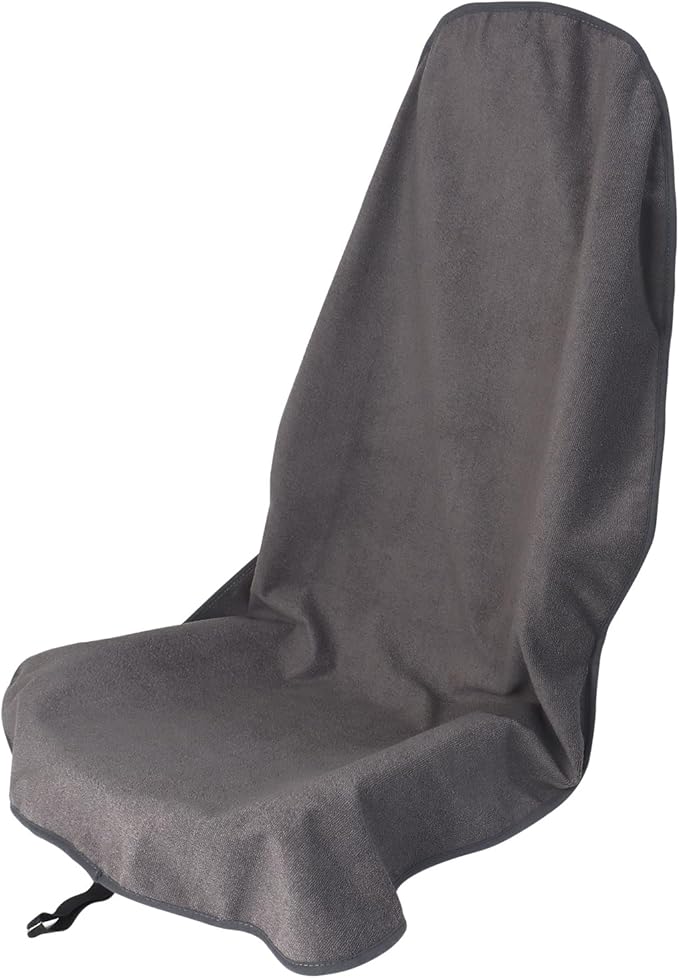 Sweat Towel Car Seat Cover Protector Front Seats for Gym Workout, Running, Swimming, Beach and Hiking, Waterproof Universal Seat Cover for Car, Truck, Van & SUV (Gray, 1pcs Front Seat)