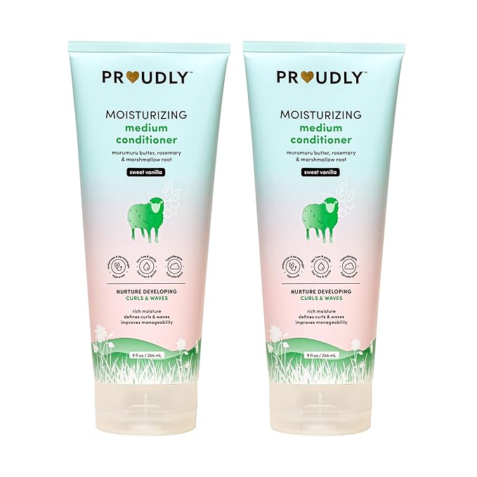 PROUDLY Moisturizing Wavy & Curly Hair Baby Conditioner by Gabrielle Union & Dwyane Wade, for Black & Brown Babies, Dry, Sensitive Skin, Sweet Vanilla, 2-Pack