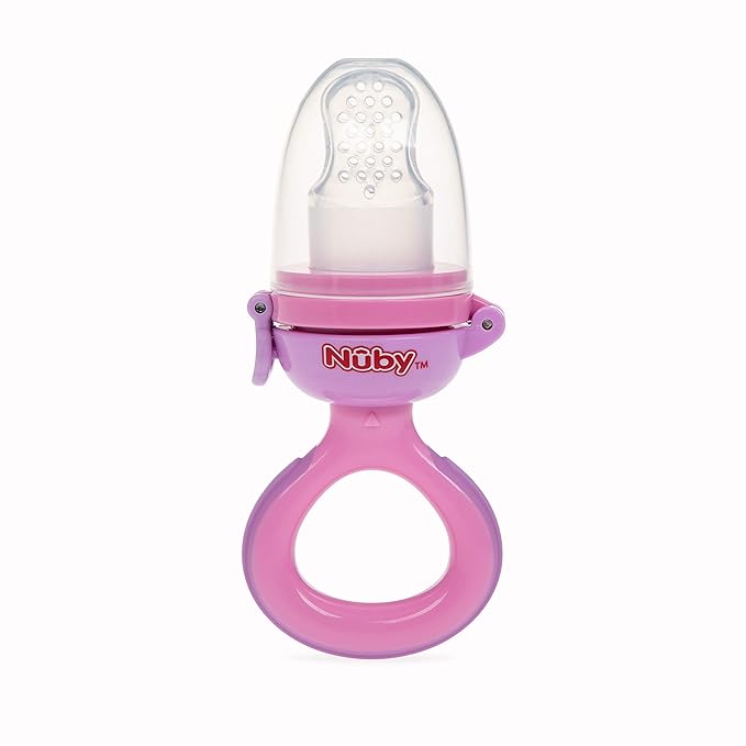 1 Pack Nuby Twist N' Feed Infant First Foods Feeder with Hygienic Cover: 10M+, Colors May Vary, Pack of 1
