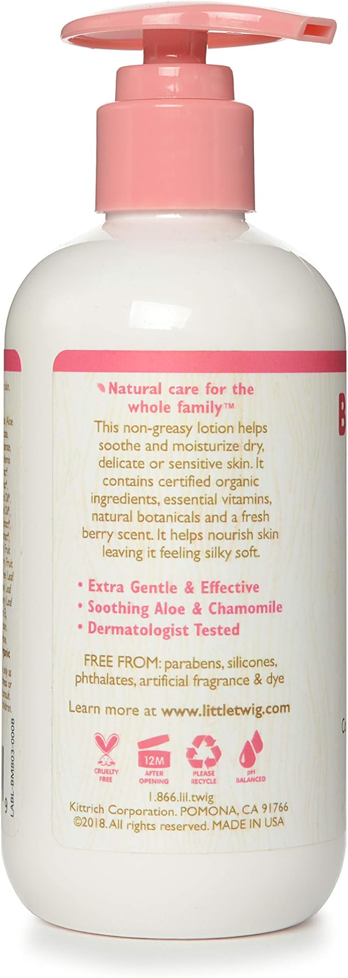 Little Twig Baby Lotion, Natural Plant Derived Formula, Berry Pomegrante, 8.5 fl oz