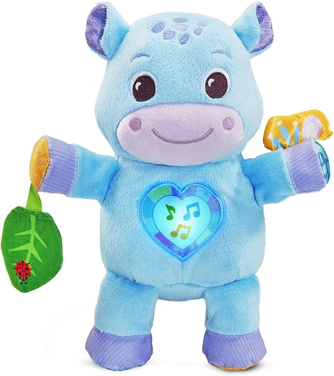 VTech Baby Hug-a-Hippo Musical Plush Toy with Lights and Textures, Blue