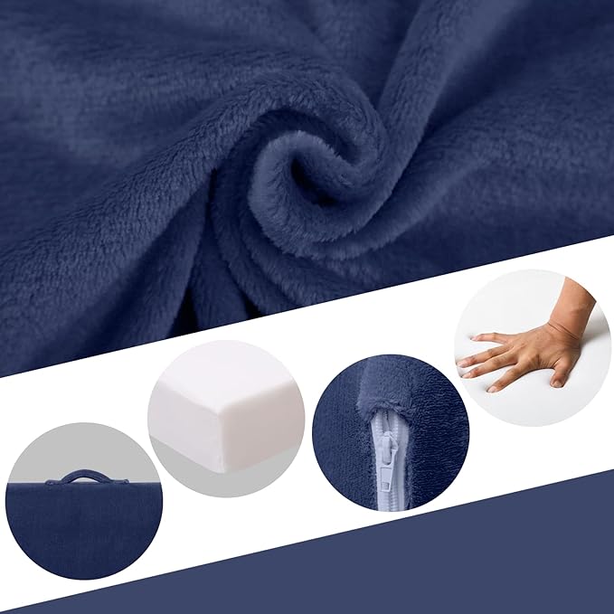 MeMoreCool Foldable Floor Mattress Kids Trifold Mat, Kids Folding Mattress Portable Futon, 75x25 Inch Navy Blue