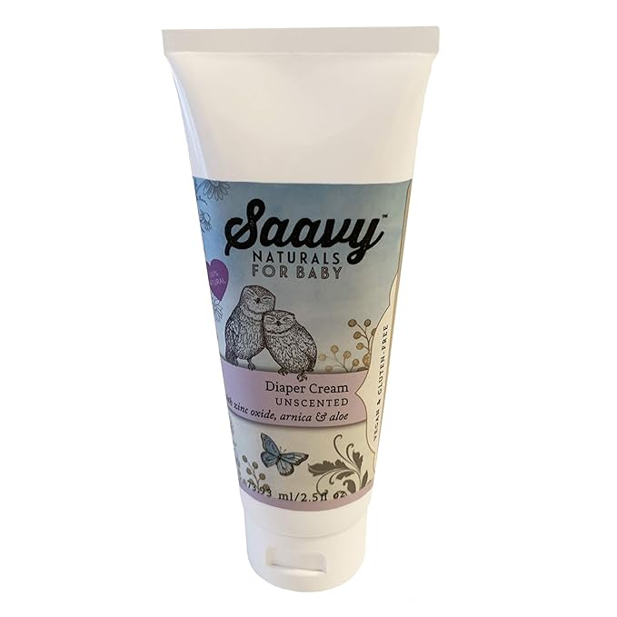 2 PACK-Saavy Naturals Baby Diaper Cream | Organic Diaper Rash Ointment for Infant with Zinc Oxide, Arnica & Aloe | Baby Shower Gifts | 2.5oz Unscented