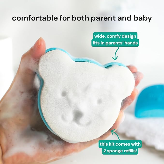 oogiebear Cradle Cap Sponge Replacement Set - Gentle & Effective Baby Scalp Care, Soft Sponge Refills for Cradle Cap Brush, 0+ Months, 6-Pack