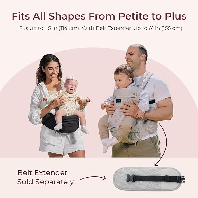 Momcozy Baby Carrier with Hip Seat, 2-in-1 Forward-Facing Carry for Active Babies, Detachable Hands-Free Carrier up to 44lbs, Breathable Infant Carrier Fits Waist Sizes up to 45 Inches, AirMesh Grey