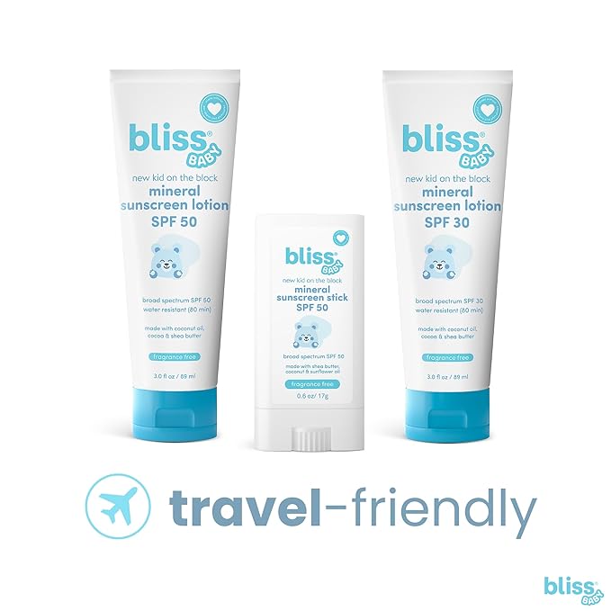 Bliss Baby Sunscreen, Premium SPF 30 Sunscreen Mineral Lotion, Natural Zinc Oxide, Hypoallergenic, Non-toxic, Water-Resistant, Vegan, Sensitive Skin - For Babies, Toddlers, Kids & Whole Family