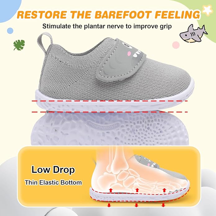 L-RUN Baby Shoes Boys Girls First Walking Shoes Infant Sneakers Toddler Crib Shoes Lightweight Breathable Non-Slip Soles