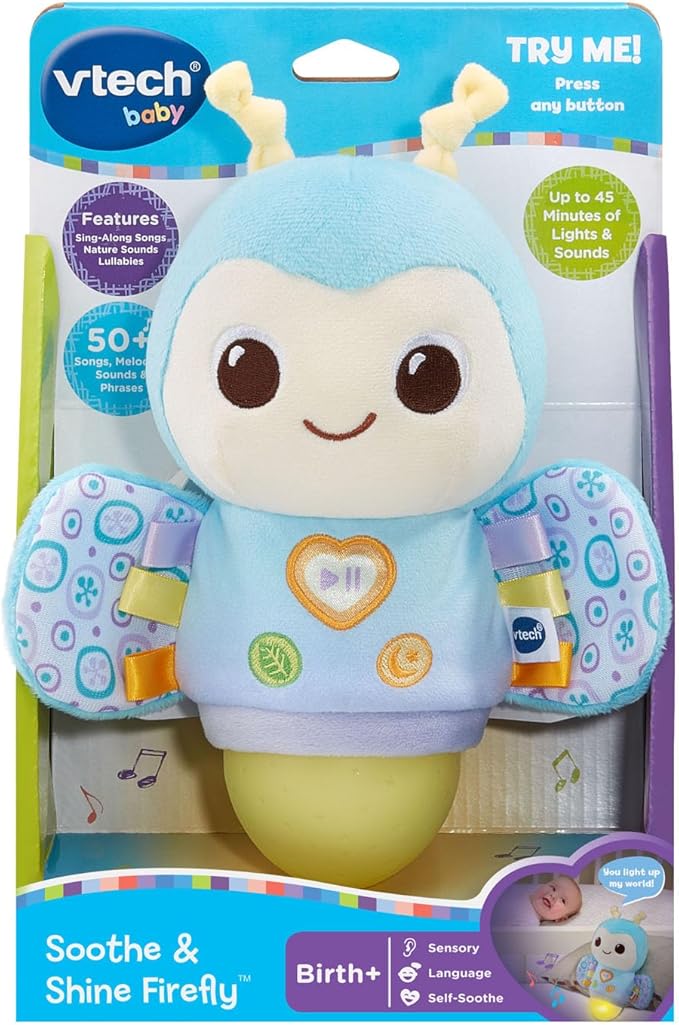 VTech Baby Soothe and Shine Firefly Musical Plush with Color Changing Night-Light and Timer