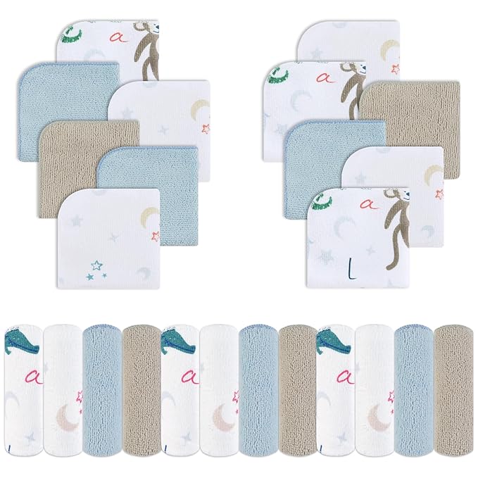Viviland Baby Washcloths 24 Pack, Toddler Wash Cloths for Bath, Super Soft & Absorbent Bath Towel for Newborn and Infants, Baby Towels Care for Baby's Sensitive Skin