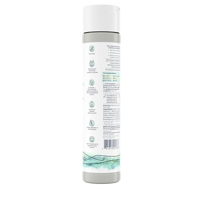 Vivvi & Bloom Gentle 2-in-1 Baby Wash & Shampoo Cleansing Gel, Leaves Sensitive Skin Feeling Healthy & Moisturized, Fragrance-Free, Formulated Without sulfates, paraben, & Dyes, 10 fl. Oz
