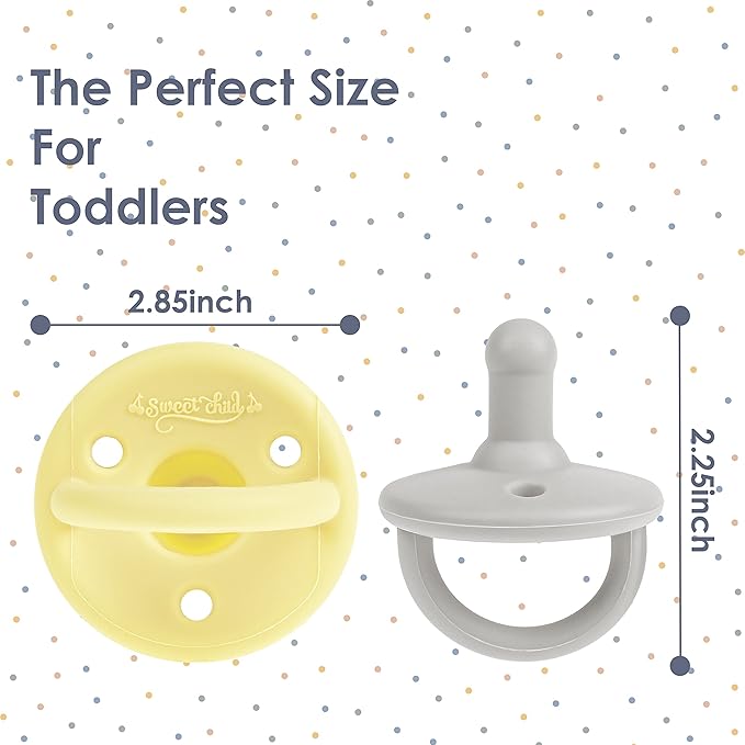 Sweet Child Pacifiers 0-18 Months, Set of 6 Ultra-Light Silicone Binkies with Collapsible Handle & 3 Air Holes for Added Safety, Best Newborn Pacifiers for Baby Boys Or Girls