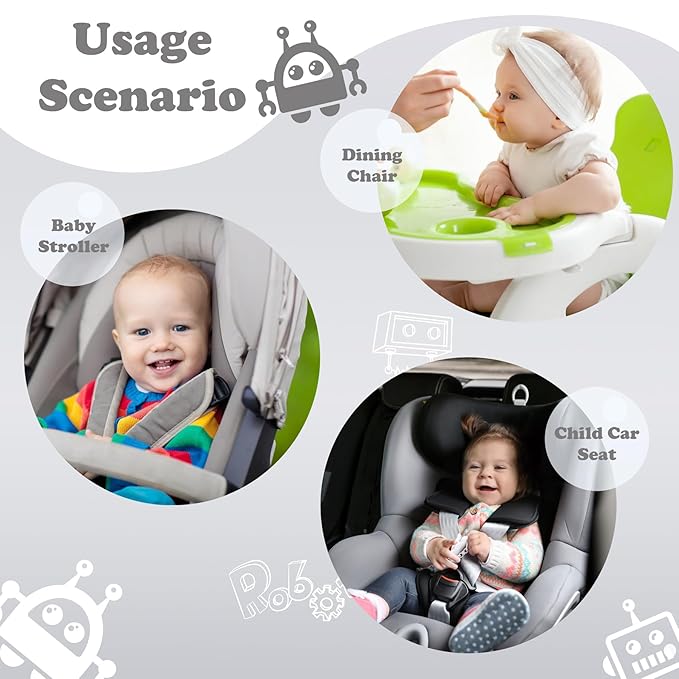 Babenest Car Seat Potty Protector Cover -Waterproof Carseat Training Liner for Baby &Toddler, Dry Piddle Pee Pad with Fun Designs for Strollers & Infant Car Seats (1pc Robot-Grey)