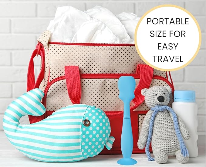 2 Pack Baby Diaper Cream Brush, Diaper Cream Spatula Applicator Silicone Baby Butt Paste Spatula for Babies, Newborn (Gray, Blue)