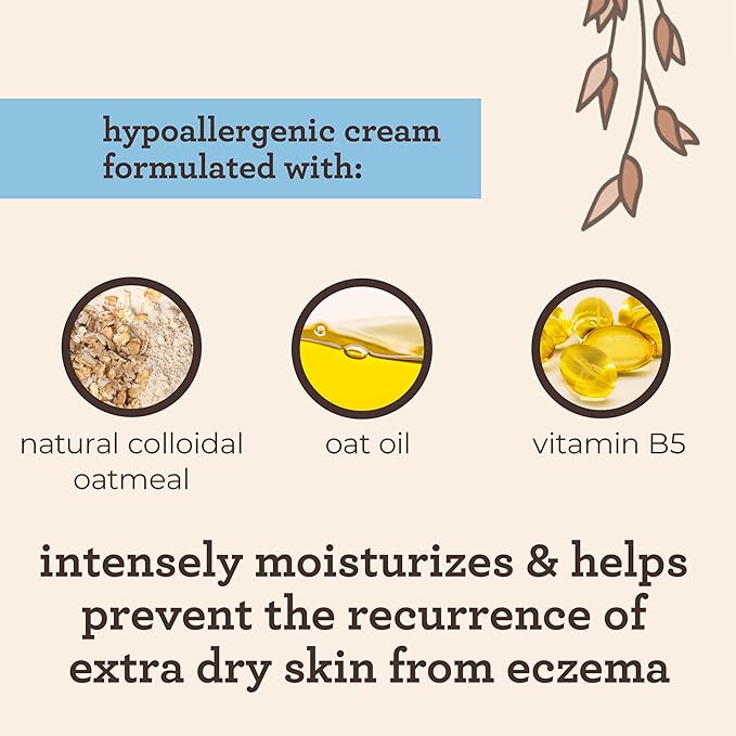 Aveeno Baby Eczema Therapy Moisturizing Cream, Natural Colloidal Oatmeal & Vitamin B5, Baby Cream for Dry, Itchy, Irritated Skin Due to Eczema, Paraben- & Steroid-Free, 12 fl. oz