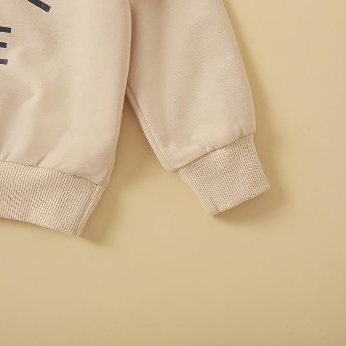 wdehow Toddler Baby Boy 2Pcs Outfits Letters Print Pullover Tops + Drawstring Pants Set Fall Winter Clothes