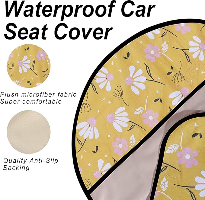Sweat Towel Car Seat Cover Protector Front Seats for Gym Workout, Running, Swimming, Beach and Hiking, Waterproof Universal Seat Cover for Car, Truck, Van & SUV (2pcs Front Seat)