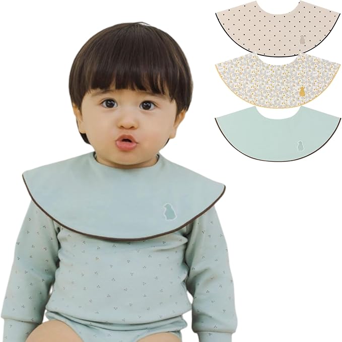 Konny Baby Bibs 3/5/7-Pack Set, 360 ° Rotate, Soft and Absorbent Bandana Drooling for Boys Girls baby Essentials