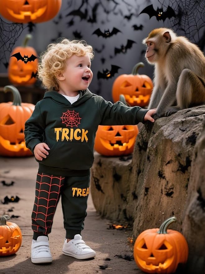 2-6T Toddler Baby Boy Clothes Color Blocking Hoodies + Pants Fall Winter Outfits