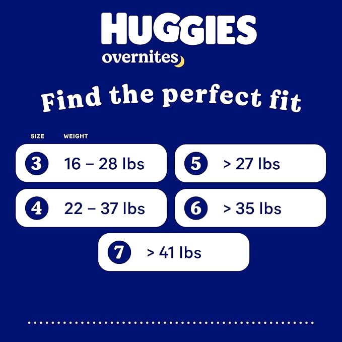Overnight Diapers Size 5 (27+ lbs), 44 Ct, Huggies Overnites Nighttime Baby Diapers