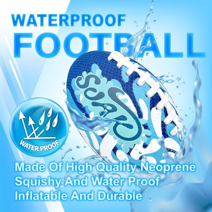 SOAK 9-Inch Water Football – Waterproof Foam Ball for Pool, Beach & Lake Games, Kids Ages and Adults, Outdoor Family Toy
