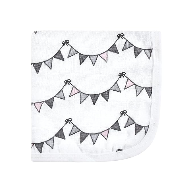 Hudson Baby Unisex Baby Cotton Muslin Washcloths, Pink Safari, One Size