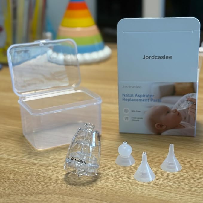 Nasal Aspirator Replacement Parts Compatible with GROWNSY/ X-Bosak / HEYVALUE Nose Sucker for Baby & Toddlers, Suction Chamber and 3pcs Silicone Tips Replacement Kit