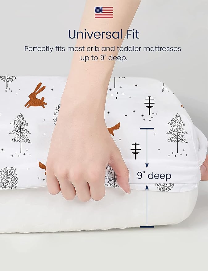 TotAha Crib Sheets for Boys, Premium Stretchy Farm Crib Sheet Fitted, Buttery Soft Truck Crib Mattress Sheets, Calming Effect, All-Season Jersey-Knit 28 X 52 X 9'' Extra Deep Pocket Halloween Pumpkin