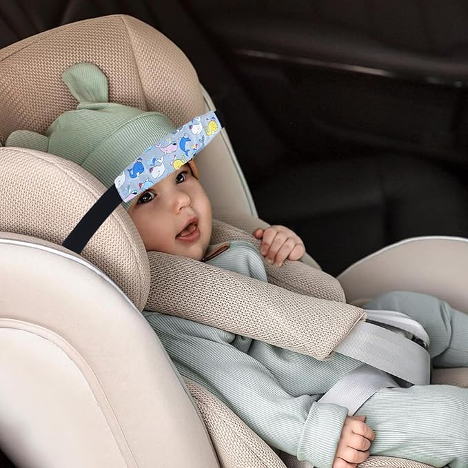 3 Pcs Head Support for Baby Car Seat Stroller Neck Relief Strap Headrest for Sleeping Traveling Head Holder for Toddler Kids Children Child Baby Infant-Grey