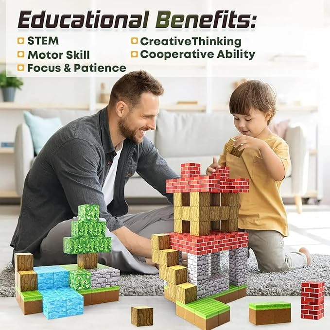 Magnetic blocks-100pcs,Building Cube,Size 0.8 inches/2cm, Constructions Toys for Boys & Girls Age 3-4, 5 6 7 8 9 10