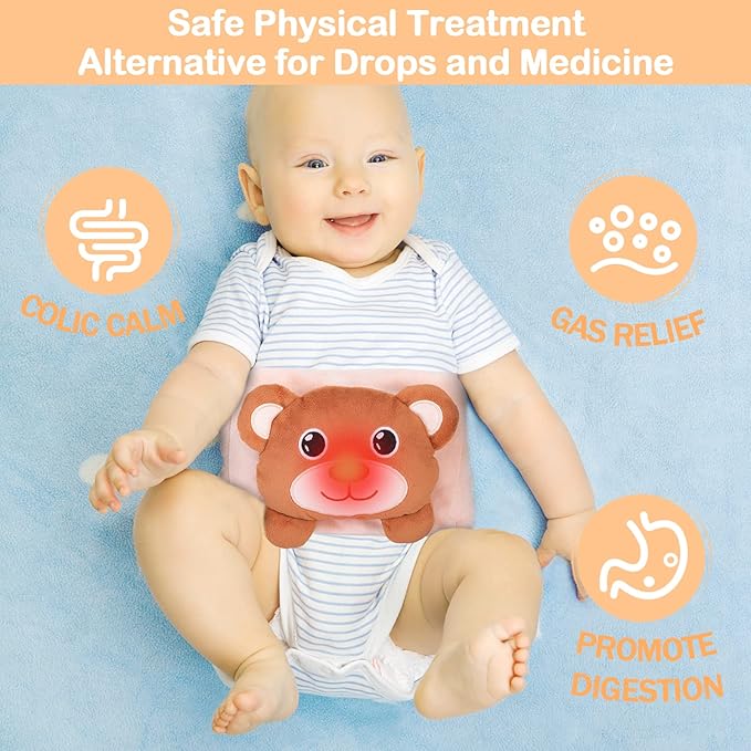 Baby Colic, Gas and Upset Stomach Relief - Heigoeost Newborns Heating Pad Colic Belly Belt for Babies Gas & Colic Tummy Relief, Baby Heated Tummy Wrap for Colic, Gas, Upset Stomach Infants Relief