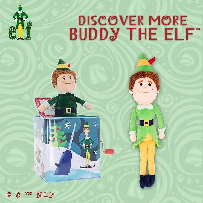 Kids Preferred Elf Soft Book - Peek-a-Boo Flap, Crinkle, BPA Free Teether Corner, On-The-Go Clip, Colorful Pages, Ages 0 Months and up, 5 in