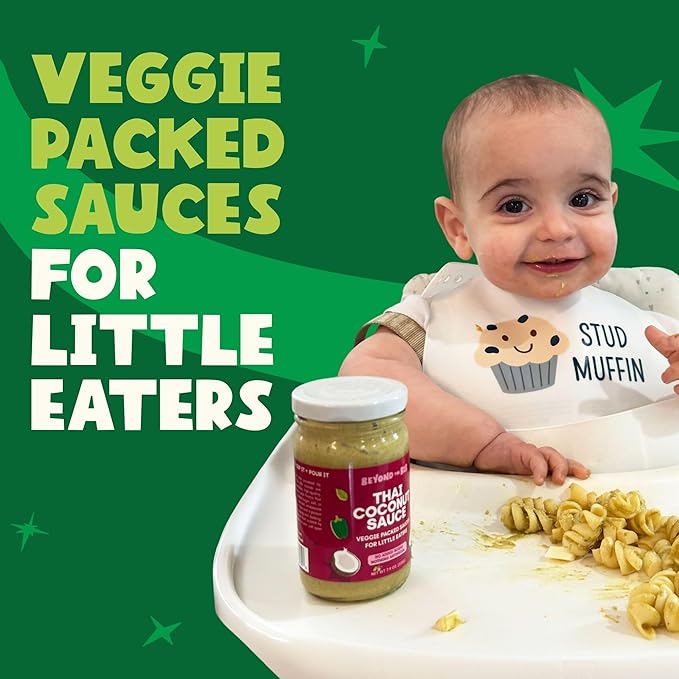 Beyond the Bib - Toddler and Kids Healthy Meal Sauces and Dips - Made with Vegetables, No Added Sugar, No Salt, No Artificial Ingredients - Ready to Eat - For 24+ Months (Tomato, Thai Coconut, Sweet Mustard)