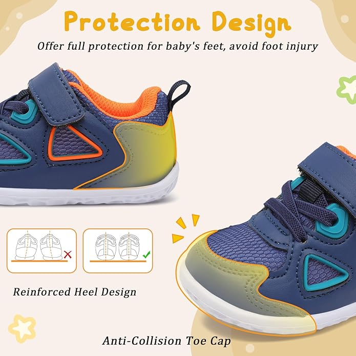 L-RUN Baby Shoes Boys Girls First Walkers Breathable Infant Sneakers Flexible Non-Slip Sole Walking Shoes for Toddlers