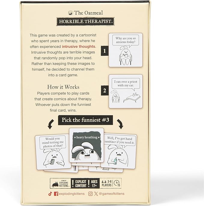 Horrible Therapist: Extra Horrible Edition by Exploding Kittens - A Card Game for 3-8 Players, Ages 17+ - Adult Party Game for Family Night
