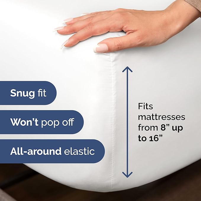 Full XL Bed Sheets - Extra Long Extended Full Sheet – Luxurious, Easy-Fit Sheet Set - Fits between 8” to 16" Deep Pockets, 54" x 80" for Full XL Mattresses - Ideal for Extra Long Full Beds