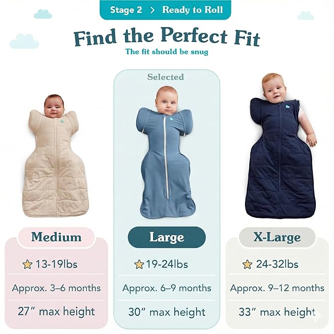 Love to Dream Transition Bag Organic 1.0 TOG, Celestial Dot Mint, Large, 19-24 lbs., Patented Zip-Off Wings, Gently Help Baby Safely Transition from Being swaddled to arms Free Before Rolling Over