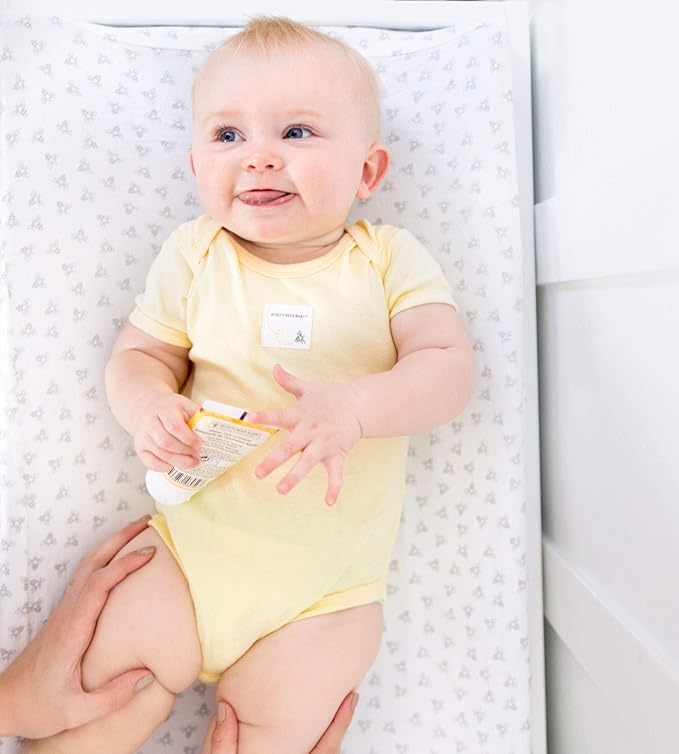 Burt's Bees Baby Bodysuits, Short Sleeve and Long Sleeve One-Pieces, 100% Organic Cotton, Pack of 5