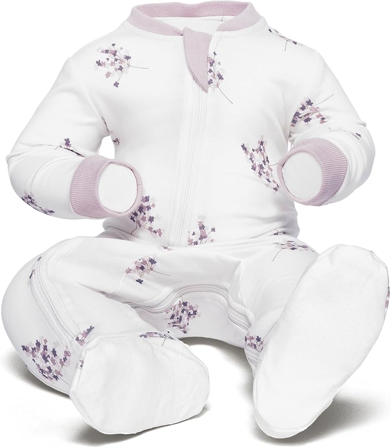 zippyjamz – Zipper Organic Sleeper Footed Onesies Sleeper Baby Pajamas with Inseam Zipper