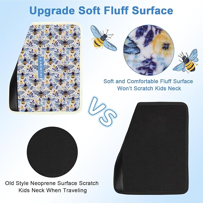 Seat Strap Shoulder Pads for Kids, Seat Belt Cover for Children, Soft Furry Seat Belt Cushion for Travel, Cartoon Car Seat Belt Pad Cover for Boys and Girls.