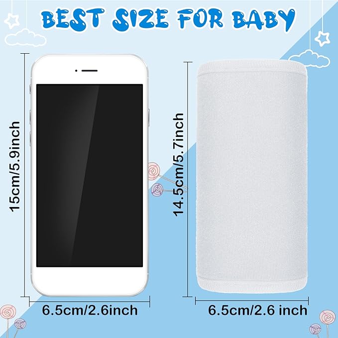 Riakrum 4 Pcs Baby Car Seat Belt Covers Soft Car Seat Straps Shoulder Pads for Kid Infant Stroller Strap Covers Safety Belt Cushion Pads for Boy and Girl(White,5.7 x 2.6 Inch)