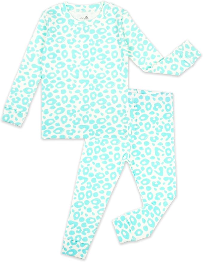 moimoln Baby Toddler Pajama Set Snug-Fit Cotton Modal Sleepwear, Leopard, Check & Solid Mix (6M-8Y, 1/2 Pack)