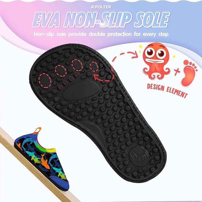 Baby Boys and Girls Swim Water Shoes Barefoot Aqua Socks Non-Slip for Beach Pool Toddler Kids