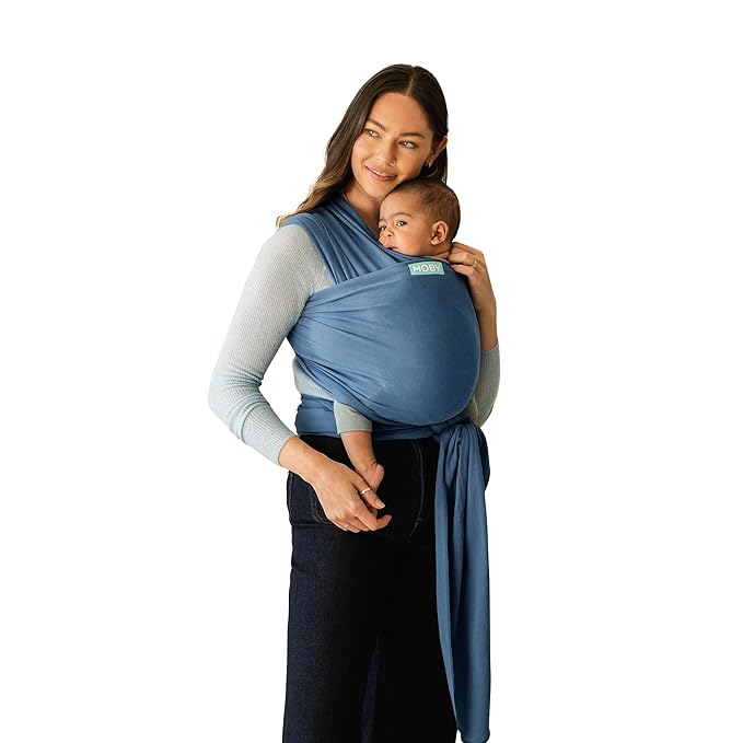 Moby Baby Wrap Carrier Classic for Newborns to Toddlers (8-33lbs), Infant Sling Carrier, Lightweight & Hands Free Design, Adjustable for All Body Types (Ocean)