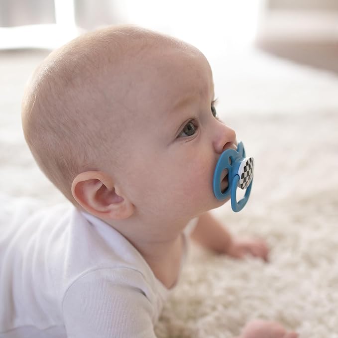 Dr. Brown's Advantage Baby Pacifier, Fully Symmetrical Soother with Soft Silicone Bulb, Skateboard Snail, 6-18m, BPA Free, 24 Pack