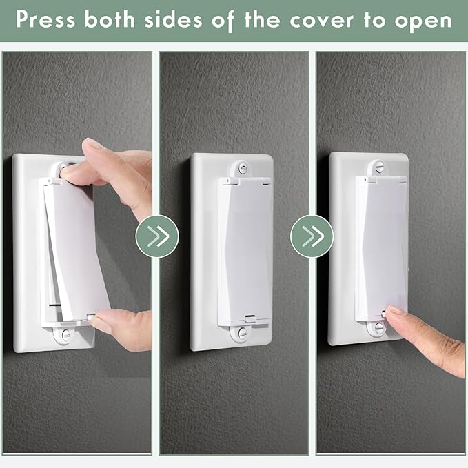 6 Light Switch Guard Cover, Baby Proof Wall Switch Cover Guard for Rocker Light Switch Protects Your Lights or Circuits from Being Accidentally Turned On or Off (White)