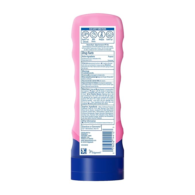 Banana Boat Baby Sunscreen SPF 50, 6oz | SPF 50 Sunscreen for Babies and Toddlers, Beach Essentials, Baby Sunblock, 6oz (Pack of 2)